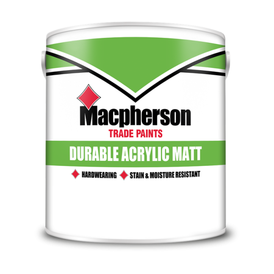 Macpherson Trade Durable Acrylic Matt Paint 10lt Colours