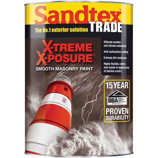 Sandtex Trade X-treme X-Posure Smooth Masonry Paint 5lt Colours